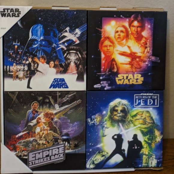 Star Wars Movie Poster Wall Art Canvas A New Hope Artissimo Luke Leia Han 18x14 - Picture 1 of 1